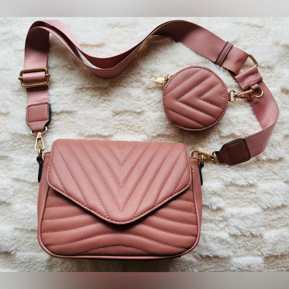 Pink Mauve Crossbody Bag Purse - Picture 2 of 10